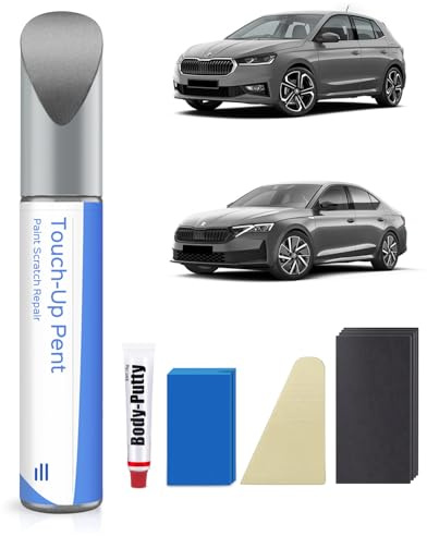 PARTS4EV 9J9J /F8J Anthrazit Grau Metallic Lackstift Kit Kompatibel mit Skoda Exakte Übereinstimmung für Chips und Kratzer