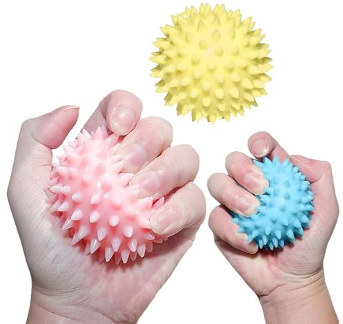 3 Stück Massageball, Stressball, Antistressball, Knetball, Anti Stress Ball, Massagebälle, Kräftigung Von Hand, Finger Training, Lindert Stress, Tolles Geschenk für Familie, Freunde oder Kollegen