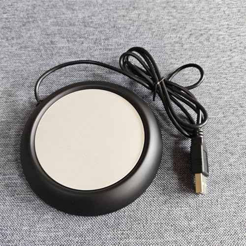 Posavasos USB alimentado por USB, calentador de bebidas, calentador de café, té, posavasos aislado (color negro mate)