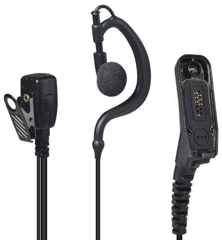 YNIBST Funkgerät Headset mit Mikrofon Kompatibel mit Motorola Multi-Pin | für DP-3400, DP-4400, DP-4800, XPR-6300 und XiR P8200, Funkgeräte Kopfhörer mit PTT-Mikrofon (G-förmig)