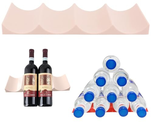 JEYORZY 1pcs Porta Bottiglie da Frigo, Portabottiglie Frigorifero Porta Bottiglie da Frigo Universale Portabottiglie Plastica Portabottiglies da Vino Stile Europeo, Per Frigor Piano di Dispensa, Cachi