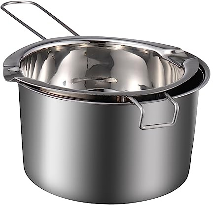 SAFIGLE Olla Baño María Doble Caldera Acero Inoxidable Externa Antideslizante para Fundir Chocolate Cera Mantequilla Queso Leche