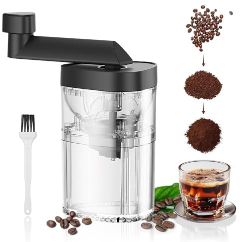 Manual Coffee Grinder with Adjustable Grind – Magnetic Detachable Design, Easy Clean & Washable Parts, Compact Hand Grinder for Home, Office, Travel, Camping & Aeropress