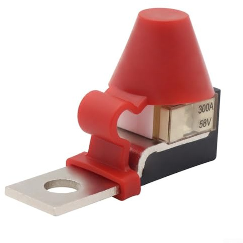 Kit di morsettiera per fusibili batteria 60-300A con tappo isolante rosso per auto, marina, barca, portafusibili per protezione dell'alimentazione CC (confezione da 1) (300A)