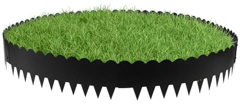 Bordo per prato in acciaio corten, bordo per aiuole, bordo in metallo, 102 x 25 cm, 6 pezzi nella confezione, bordo per aiuole, bordo prato (nero)