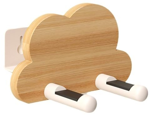 GIUPLOKID Scaffale portaoggetti per Parrucchieri, Porta-phon da Parete in Legno Lega di Alluminio Naturale 13x10x7,5 cm