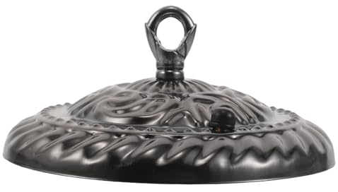 ULTECHNOVO Heavy Duty Ceiling Light Plate with Closed Hook Pendant Lamp Canopy Ceiling Fixture Canopy Plate for Hanging Chandeliers in Pearl Black