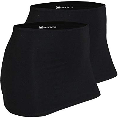 Mamaband Kidney Warmer Double Pack to Keep the Kidney and Hip Area Warm and for Pregnancy - Elastic Hip Warmer / Shirt Extension in Three Sizes, black/black, XL/3XL