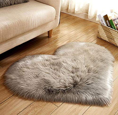 Faux Lammfell Teppich Kunstfell Matte Sofa-Deco 29 (Grau, 40 * 50)