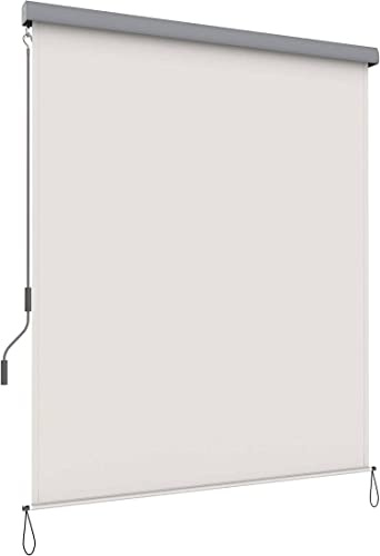 Vanvilla Senkrechtmarkise 180x250 cm Außen Außenrollo Balkon Markise Sichtschutz Sonnenschutz Vertikalmarkise Rollo Aluminiumkassette Beige