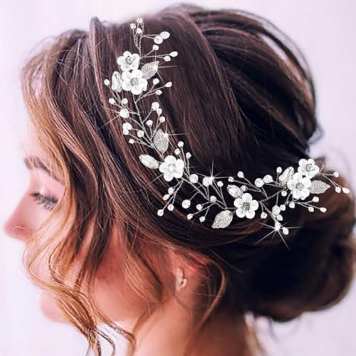Unicra Braut Hochzeit Haar Weinblatt Stirnband Einfache Kopfschmuck Brautschmuck Haarschmuck für Frauen