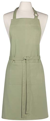 Now Designs Cotton Chef's Kitchen Apron, Solid Sage Green 28 x 32 in