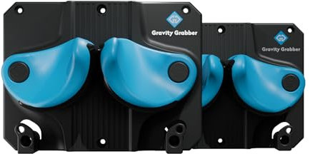Gravity Grabber Ultimate Ski & Snowboard Wandhalterung - Passt zu jedem Ski/Snowboard - für Schadensfrei Lagerung von Rocker, Tips, Tails – 2X – Cyan