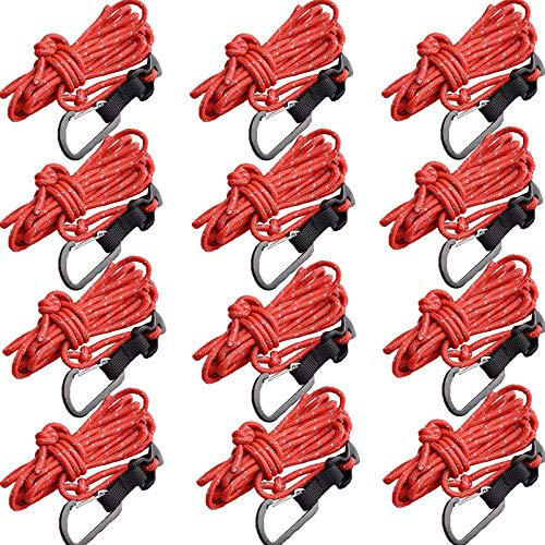 Yundxi 12 Stück 4mm * 2.5m Zelt Abspannseile Reflektierende Abspannleinen Camping Sturmband Zeltseil für Zelt Camping