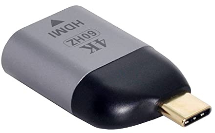 SYSTEM-S Adaptador HDMI 4K estándar Hembra a USB 3.1 Tipo C Macho Cable en Gris