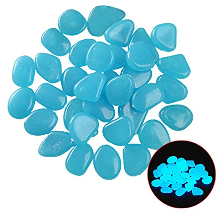 Betos Lot de 200 galets lumineux qui brillent dans le noir - Galets lumineux colorés - Galets de jardin lumineux pour pots de fleurs, aquarium, cour et allées - Décoration