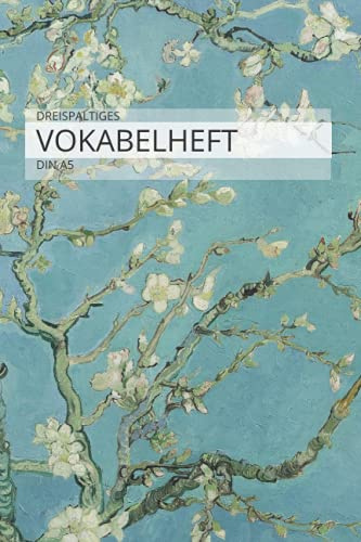Dreispaltiges Vokabelheft DIN A5: ART EDITION | Vokabelheft 3 spalten im praktischen DIN A5 Format mit 100 Seiten für Vokabeln für Fächer wie Englisch, Französisch,italenisch latein etc.)