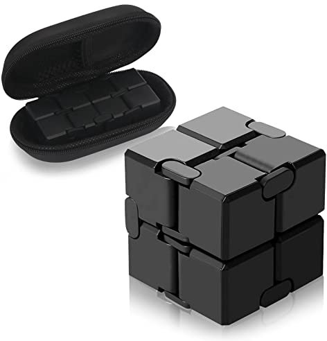 Skycase Infinity Cube,Unendlicher Würfel Spielzeug,Fidget Cube,Unendlicher Flip Magic Würfel,Stressabbau Würfel Stressspielzeug,Infinity Mini Cube,Anti-Stress Spielzeug für Erwachsen Kinder,Schwarz
