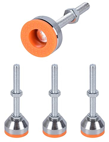 SPDYCESS 4 Stück Schwerlast Maschinenfuß, M10×80mm×Ø40mm Kohlenstoffstahl Nivellierfuß Einsteller Richtmaschine Pufferung Bodenschutz Lärm Reduzieren für Maschine Tisch Möbel Fuß