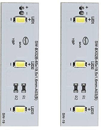 URPIZY 2 pz Frigorifero LED Luce Consiglio di Ricambio per Candy Frigorifero Congelatore Led Light Assembly SW-BX02B/49031078