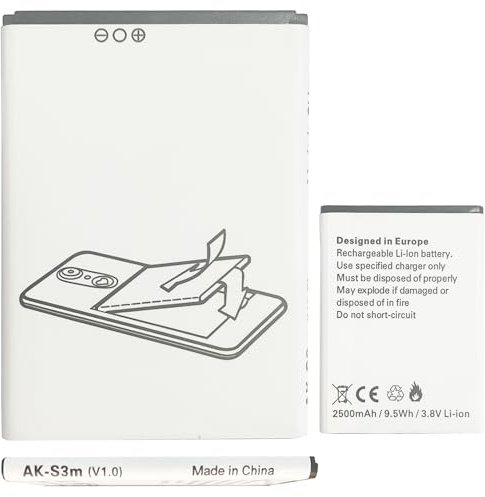 Aousavo AK-S3m (V1.0) (S3m) ersatz akku AK-S3m Kompatibel mit Emporia SMART.3 Mini, SMART 4,S4 Smartphone Emporia Supereasy SE Seniorenhandy (High Capacity)