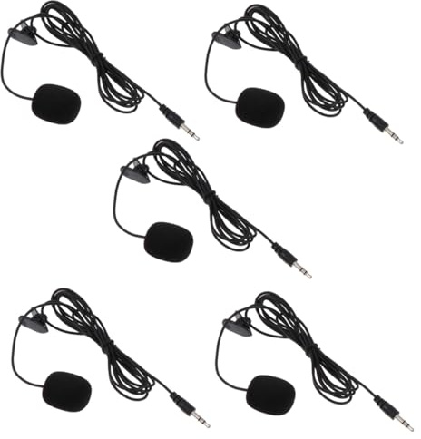 GOOHOCHY 5piezas Micrófono de Solapa Portátil de PVC Micrófono de Clip para Teléfono Accesorio de Teléfono Multifuncional para Entrevistas Presentaciones y Giras