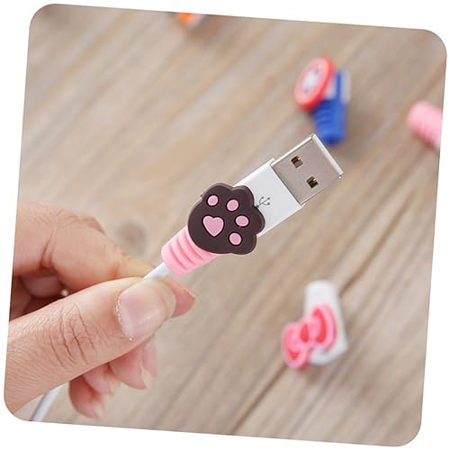 jojofuny Organizador de Cables para Teléfono Móvil Forma de Pata, 8 Unidades de Bridas Compactas de Pvc y Pp para Gestión y Protección de Cables