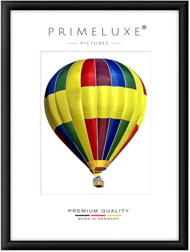 PrimeLuxe Cadre photo en bois 55 x 75 cm (Dimension de l'image) en Noir mat | Couleur et taille sélectionnables | pour affiches | Puzzle | collage de photos