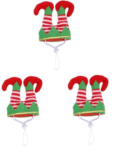 Sosoport 3stücke Pet Xmas Party Hut Clown Dekoration Für Katzen Und Hunde Lustiger Weihnachts-Haarschmuck Atmungsaktiv Und Leicht Für Kostümpartys Und Festlichkeiten