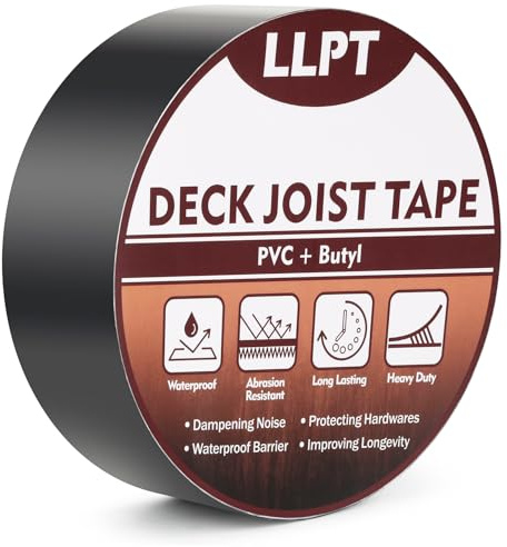 LLPT Balkenband für Terrassendielen 1 Packung 50mm x 15m | Schutzband für Balken und Träger, Robustes Wasserdichtes Butyldichtmittel für Holzdecks Dachbalken