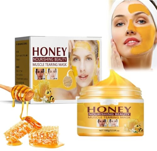 Rejuvenating Honey Tear-Off Mask,Honey Tear off Mask Peel Mask,Honey Nourishing Muscle Tearing Mask,Honey Tearing Facial Anti-Aging Face Mask,Honey Peel-Off Mask,Suitable For All Skin Type (1 Pcs)