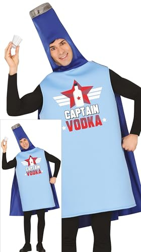 FIESTAS GUIRCA Kostüm Captain Wodka, Wodka-Flasche, lustiges Kostüm für Herren, Junggesellenabschied, Größe L