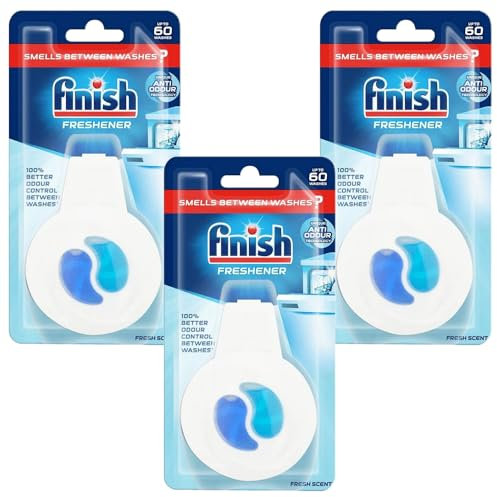 Finish Dishwasher Freshener 60 washes Pack of 3 Fresh Scent Odour Control Bad Smell Eliminator Long Lasting Deodorant with Welari Thank You Card | (3pack) (3kg)