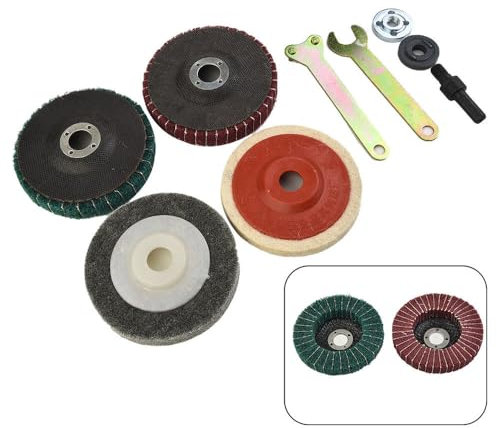 Kit de pulido para amoladora Accesorios para pulir Equipo de taller Paño de nailon Lana Varilla de metal Madera Acero inoxidable Plástico, A, 1