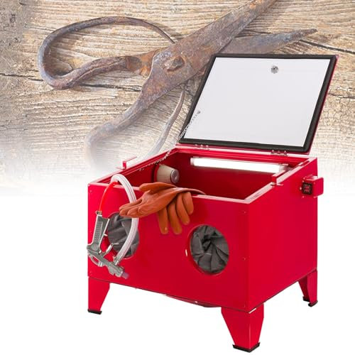 vnmudzeo 24 Gallonen Sandstrahlkabine In Boxform, Led, Zum BüRsten, Reinigen, Entfernen Von Rost, Professionelles Kommerzielles SandstrahlgeräT Zum Entfernen Von Flecken