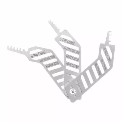 Dietrich-Set aus Edelstahl mit Kammzähnen – ideal zum Aufnehmen von Uhrenschlössern an Schuppen, Toren, Schulspinden, Zäunen, Werkzeugkästen und Aufbewahrungseinheiten