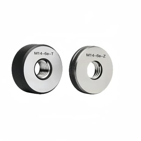 DAISHUJIE medidor de Anillo 1 Juego (1 Pasa + 1 no Pasa) Calibre de Rosca de Dientes Finos métricos no estándar M16-M30, Herramienta de medición 6e, M16, M18, M20, M22, M24, M27, M30(M18X1.5 6e TZ)