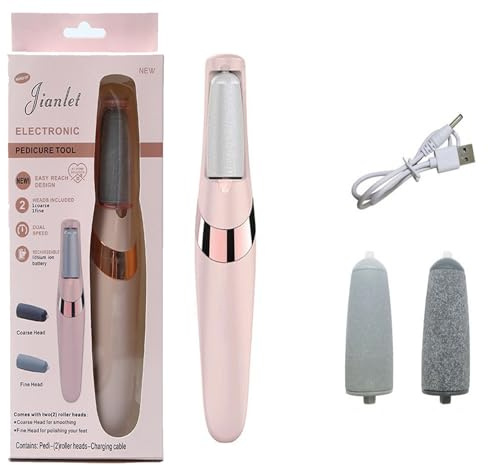 Portable Electric Foot File Hard Skin Remover, 2025 New Rechargeable Foot Wand, Waterproof, for Treating Dry Cracked Heels, Calluses and Dead Skin
