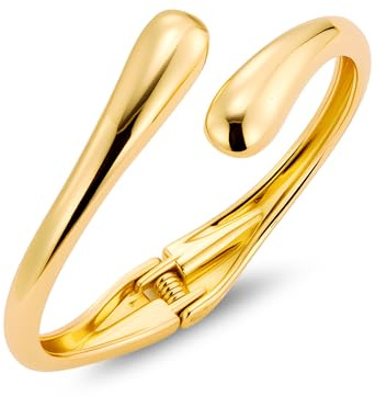 ALEXCRAFT 925 Sterling Silber Armband Damen, 14K Gold Irregulär Armreif