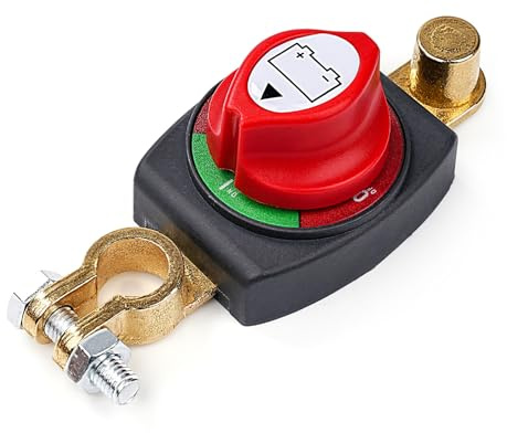 DEWIN Interruttore Stacca Batteria per Auto 12V 24V 48V Stacca Batteria per Auto Disconnettore Regolabile 180° Impermeabile di Spegnimento（A71002）