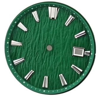 NITVIA Esfera de Reloj NH35 de 33,5 mm, Color Negro, Blanco, Azul y Verde, for Movimiento NH35 y NH36.(Green)