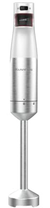Kuvings 4-in-1 MIXPRO1000 Elektrischer Stabmixer aus Eco Edelstahl, 100W Pürierstab, Sicherheitshebel, 3 Geschwindigkeiten, LED-Indikator, 17,000 RPM (Matt White)