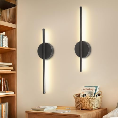 Dehobo LED Wandleuchte Innen Akku 40 cm, kabellos Wandlampe Innen, 2 Stück | Wandlampe mit Schalter Fernbedienung, Akku Lampe dimmbar, Wandlampe Akku 3 Farbtemperatur für Wohnzimmer Schlafzimmer TV Wand