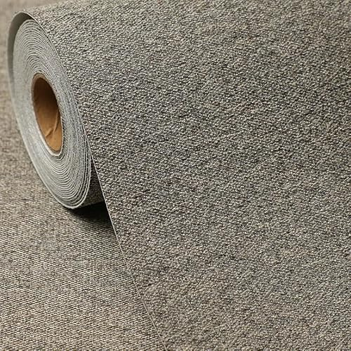 SHUFA Blended Brown Cotton-Like Textured Grasscloth Wallpaper Matte Thick Real Woven Fabric Peel and Stick Contact Paper Removable Self Adhesive Washable (16.5x236.2) A2