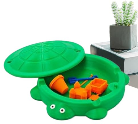 Turtle Sandbox, Sandbox with Lid and Toys | Beach Toys Set | for Boys Girls Outdoor Indoor Garden Beach Backyard Park Playground Office