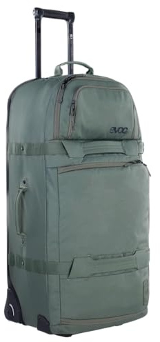 EVOC World Traveller 125L Travel Trolley, Travel Bag (Travel Suitcase with Telescopic Handle, Interchangeable Skate Wheels, Sturdy EVA Base Construction, Particularly Lightweight Trolley Suitcase