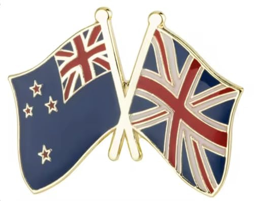 New Zealand United Kingdom UK Union Jack Great Britain British Friendship Metal Enamel Country Flags Pin Badge
