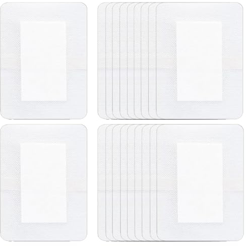 20 Stück Wundpflaster 10 x 15 cm, Selbstklebender Wundverband mit sanfte Haftung Saugfähig Weich（Weiße ）