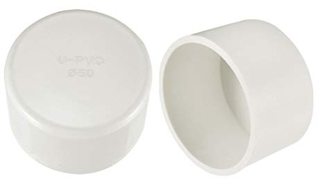 sourcing map 2 Stk. PVC Rohrkappe Schlupf Sockel Externe Ende Kappen 50mm