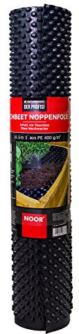 NOOR Hochbeet Noppenfolie 1x5m 400 g/m² in schwarz I Noppenbahn für Hochbeete I Staunässeschutz für Blumenbeete I Auf die gewünschte Größe zuschneidbar